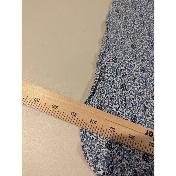 Sara Campbell Women Blue Floral Print Organic Cotton Blouse Size Medium - Picture 9 of 12